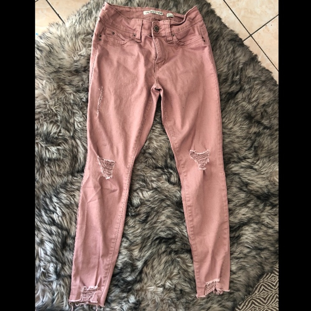Blush Ripped Pants